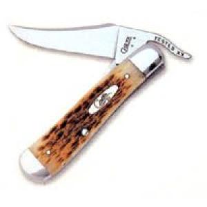 00260 AMBER BONE RUSSLOCK KNIFE