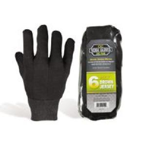 PK2014 BROWN JERSEY GLOVE 6PK